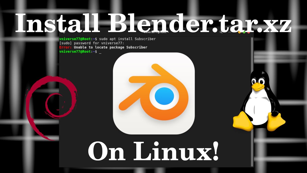Install Blender official tar.xz file on linux (debian 13)