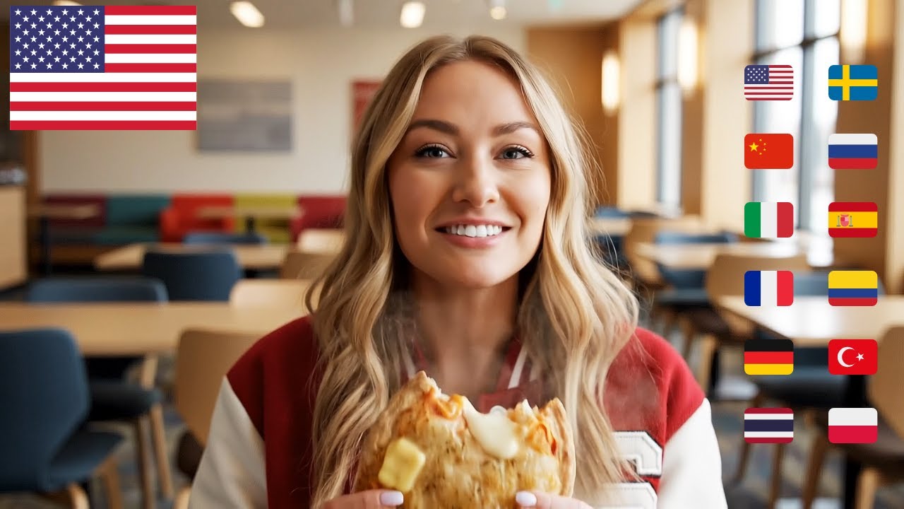 Действительно ли еда в американских общежитиях самая худшая? 🍕 🇺🇸 против еды в 11 странах (4K)