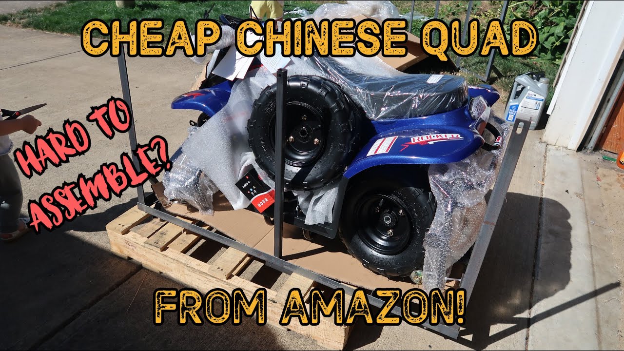 I BOUGHT A CHEAP CHINESE QUAD FROM AMAZON! 110cc KIDs QUAD UNBOXING AND ASSEMBLY