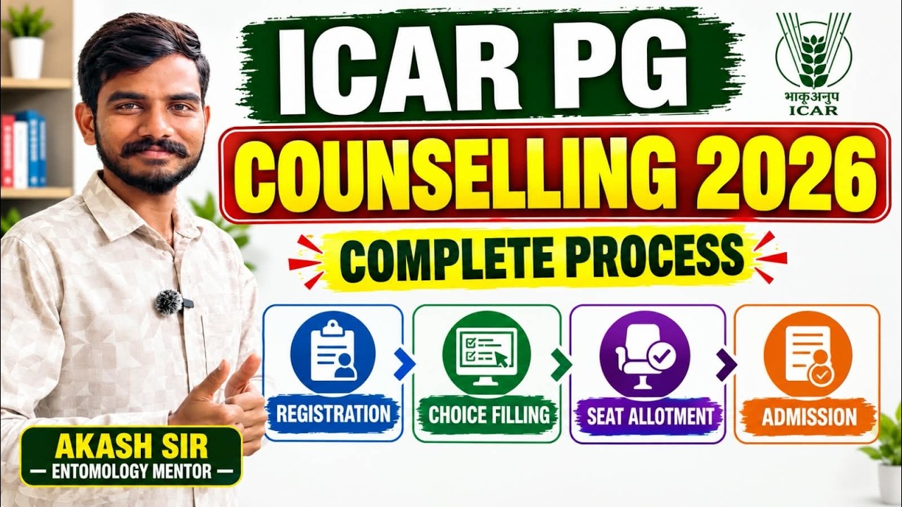 ICAR PG Counselling 2026 COMPLETE PROCESS | Registration, Choice Filling, Seat Allotment & Admission