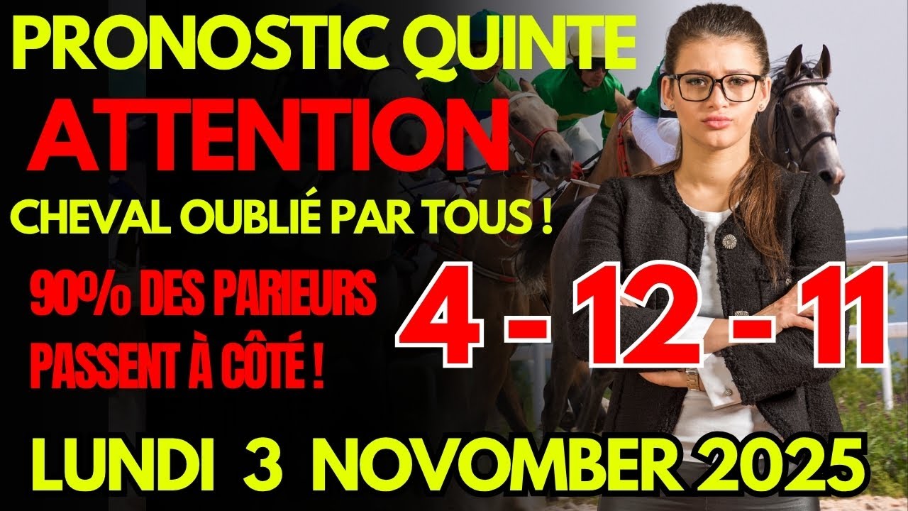 Pronostic Quint&eacute;+ FONTAINEBLEAU 3 Novembre 2025 | Analyse Expert + Chevaux Cach&eacute;