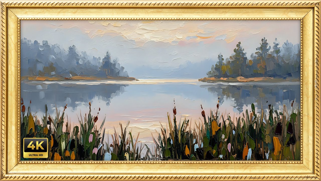 Misty Lake | 4K Silent TV Art | Oil Paintings