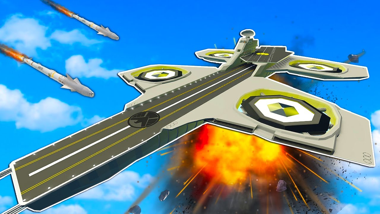 Shooting the Avengers Helicarrier with AA Missiles! - Stormworks Update Gameplay