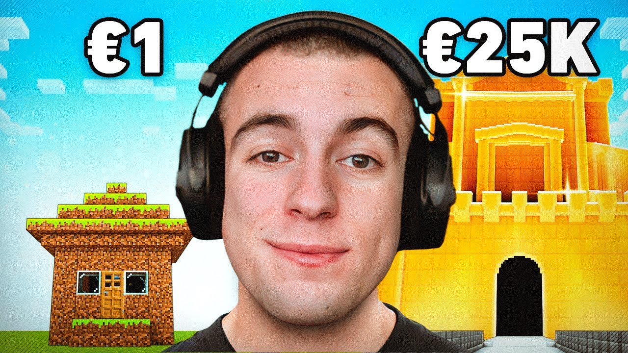REAGISCO a SFIDA di COSTRUZIONE su MINECRAFT da 1€ VS 25.000€ di MRBEAST!!