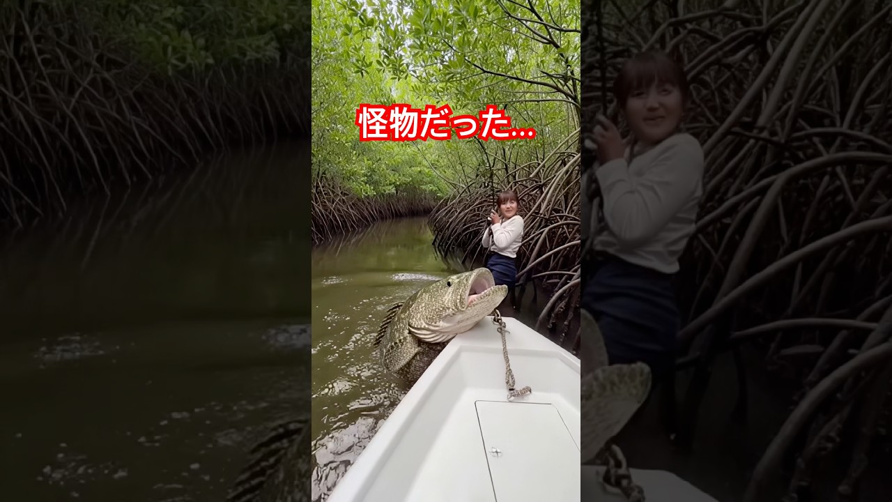 ボートから落ちたのに怪物を上げた #釣り女子 #釣り