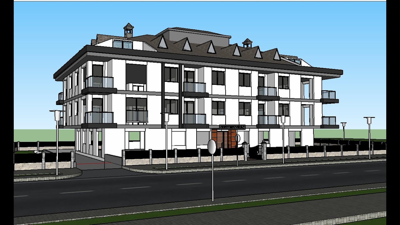 BAŞTAN SON 3D BİNA MODELLEME ,SKETCHUP 2020