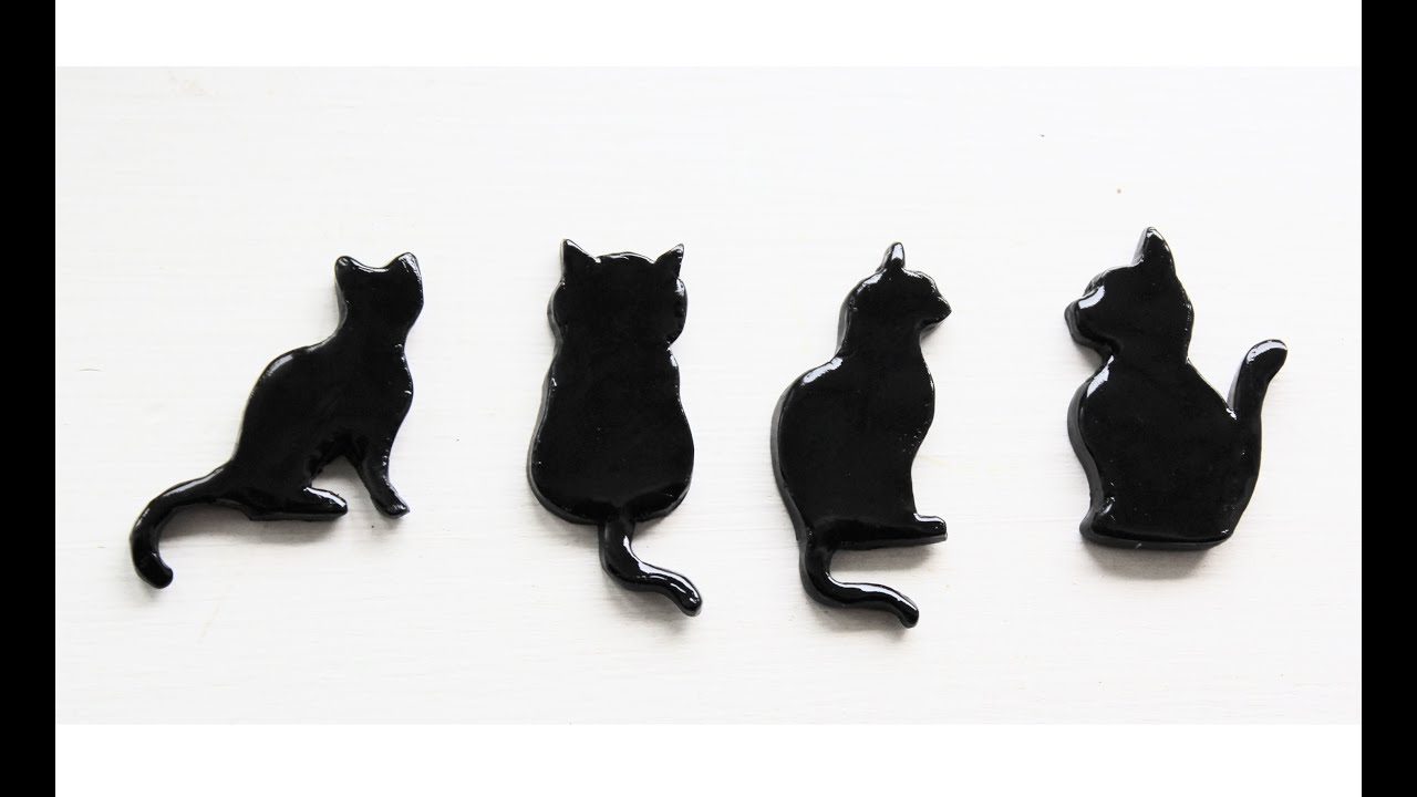 DIY: Cat Silhouette Magnets Polymer Clay Halloween Tutorial