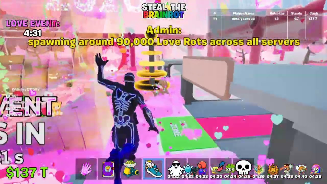 Adimn abuse Steal the brainrot fortnite