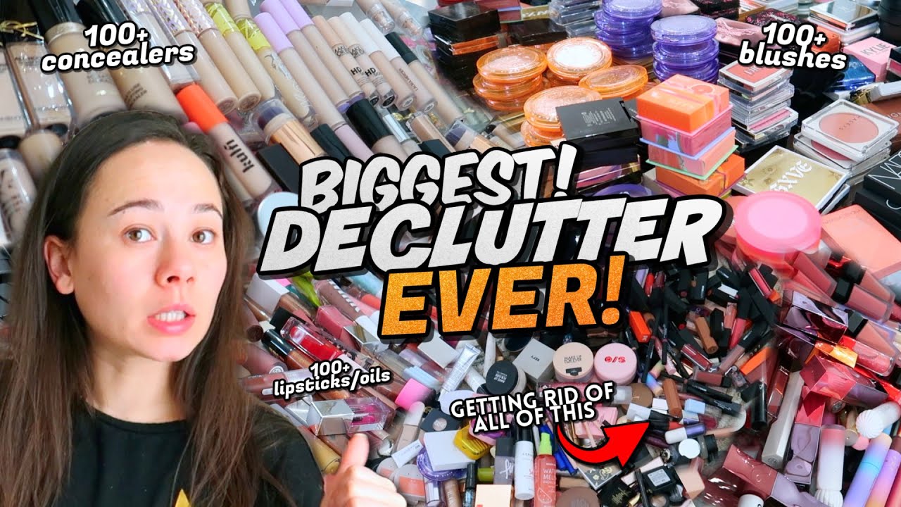 HUGE MAKEUP COLLECTION DECLUTTER! I *REALLY* Needed To Do This 🥲