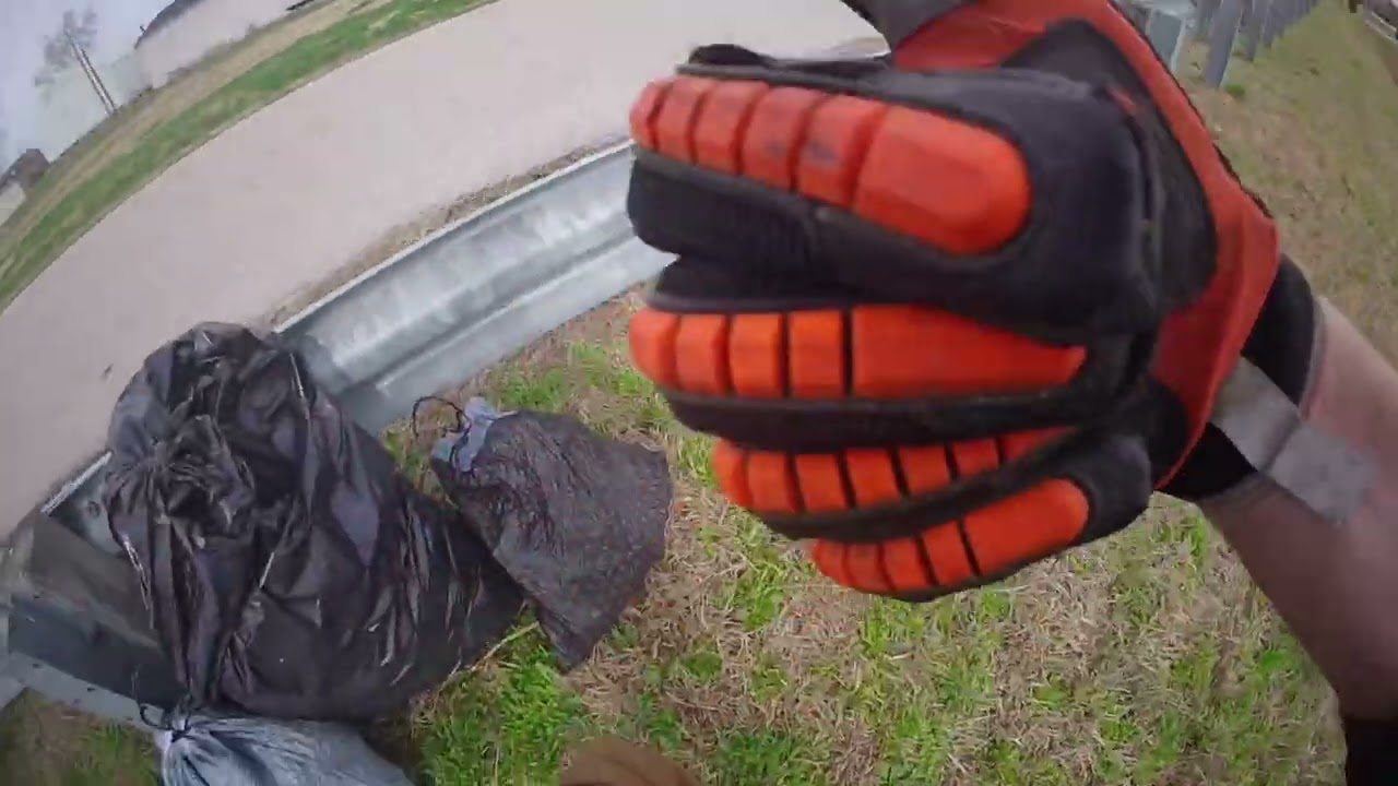 Cleaning up trash in polluted lake in Owensboro Kentucky...