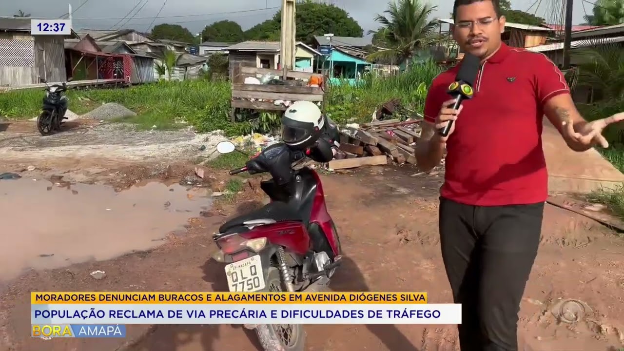Moradores da Avenida Diógenes Silva reclamam de via precária e dificuldades de tráfego