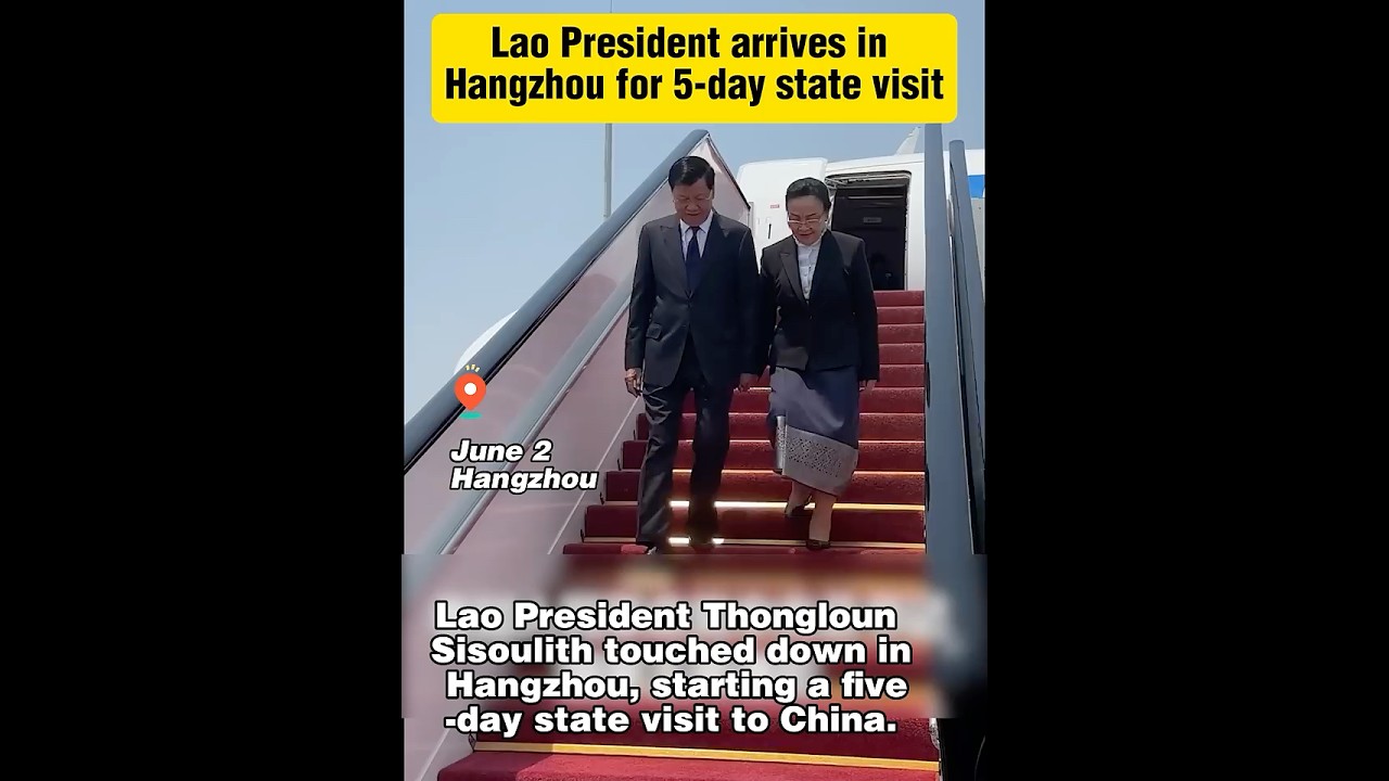 Lao President arrives in Hangzhou for 5-day state visit