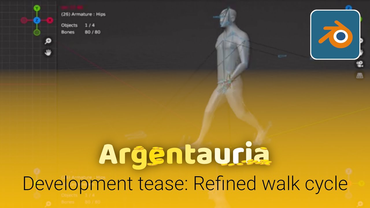 Argentauria: MMORPG development tease refined walk cycle animation