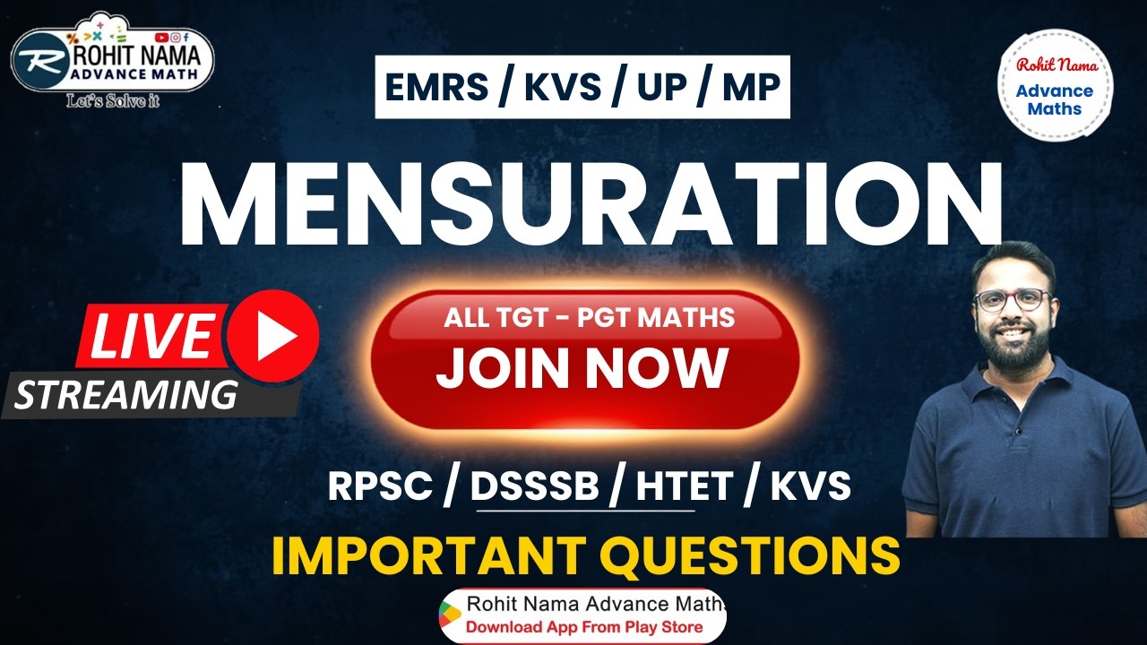 Mensuration PYQ Practice | KVS EMRS TGT PGT Maths 2026 |Important Questions | Selection Oriented