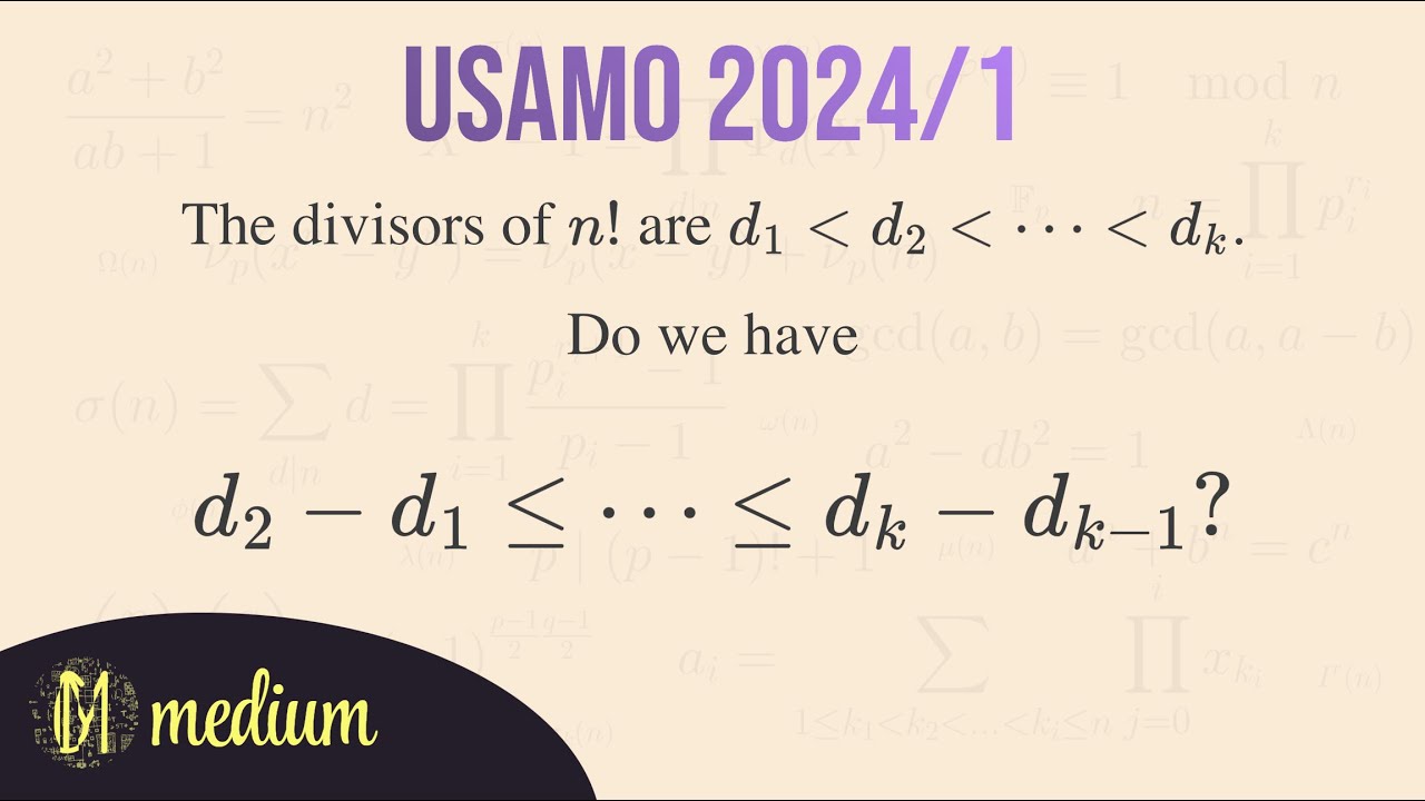 An interesting property of the divisors of n!