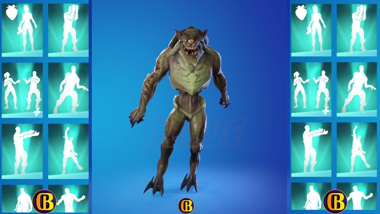 fortnite The Devourer Skin Showcase With Icon Series Dances & Emotes | Fortnite Outfit