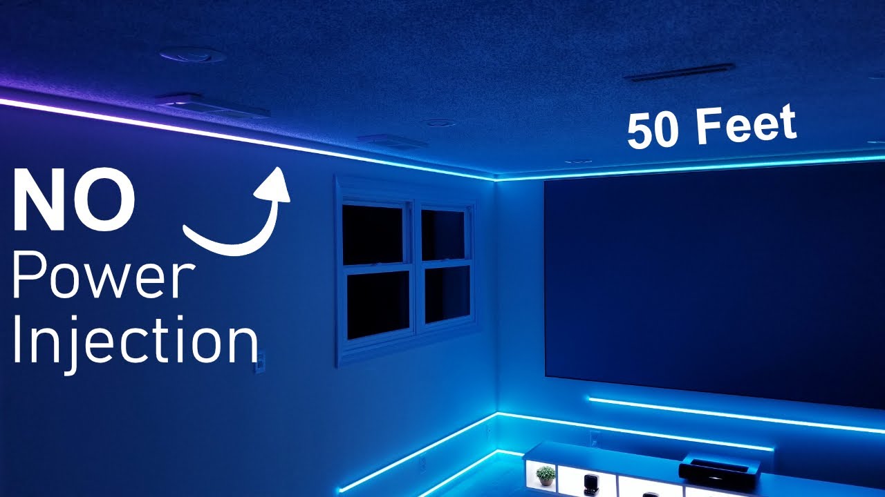 50 футов светодиодов на потолке комнаты — БЕЗ ПОДАЧИ МОЩНОСТИ 😮