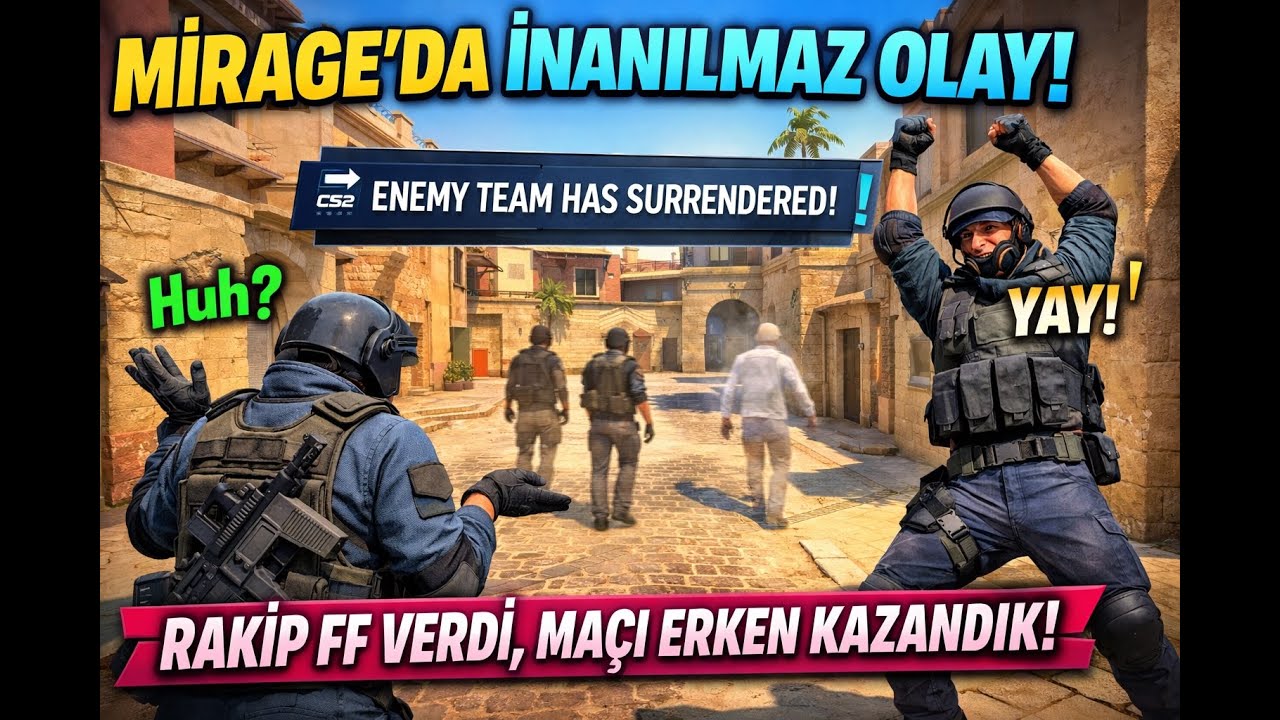 COUNTER STRİKE2 MIRAGE RAKİP PES ETTİ FF VERDİ  (Ve Abonelere Ödül 🎁)