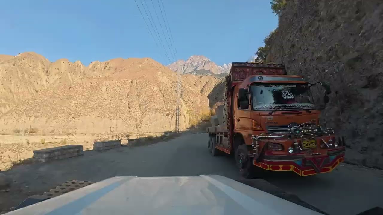 Scenic drive from Darosh to Chitral in Hindukush range 