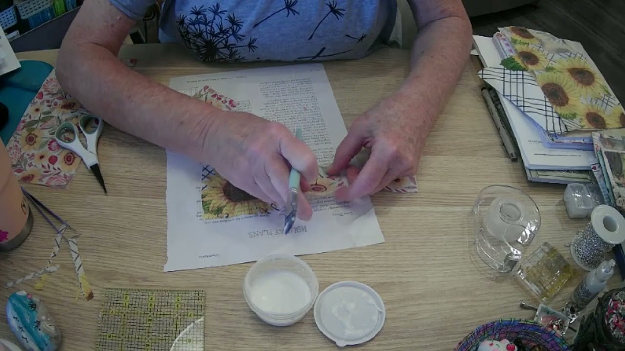Making ephemera with napkins and book page
