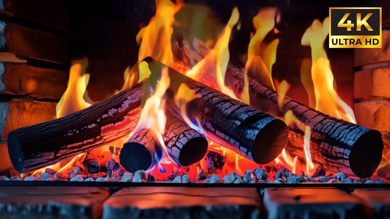 Warm Fireplace Ambience in Stunning 4K 🔥 Flickering Flames & Gentle Crackles for Deep Sleep