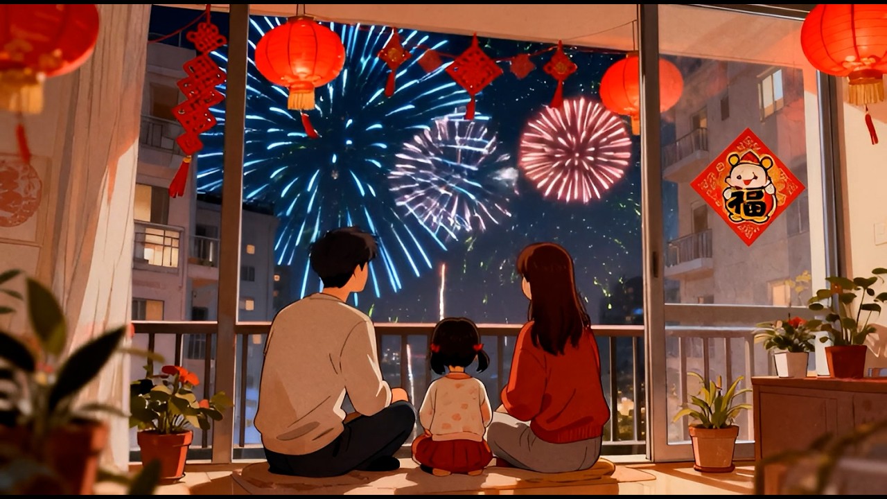 Lunar New Year Night 🎆 Cozy Lofi Beats Under Fireworks | 春节 Chill Mix