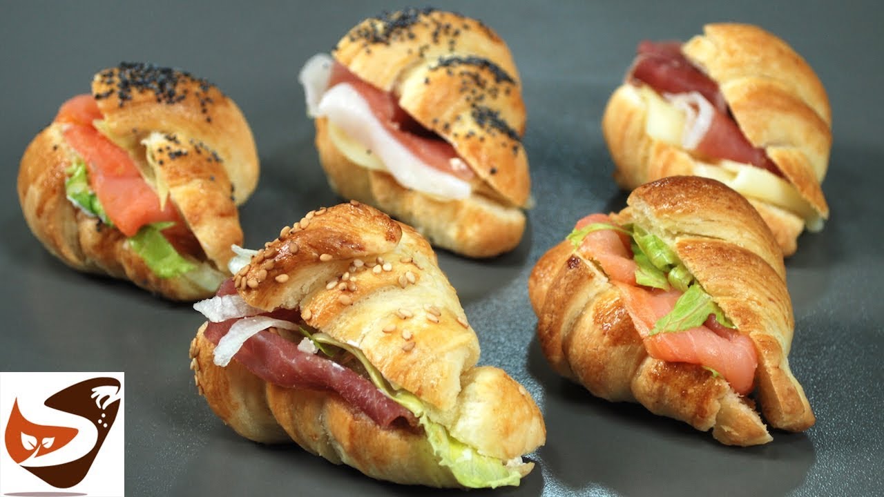 Cornetti salati per buffet e rinfreschi &ndash; Facilissimi e buonissimi &ndash; Croissant sfogliati