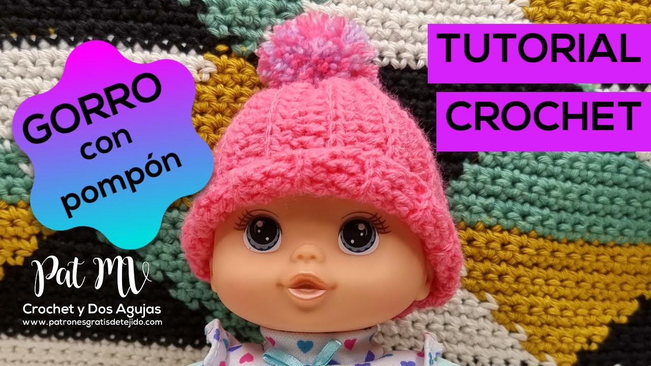GORRO CROCHET para MUÑECAS 😍 Tutorial
