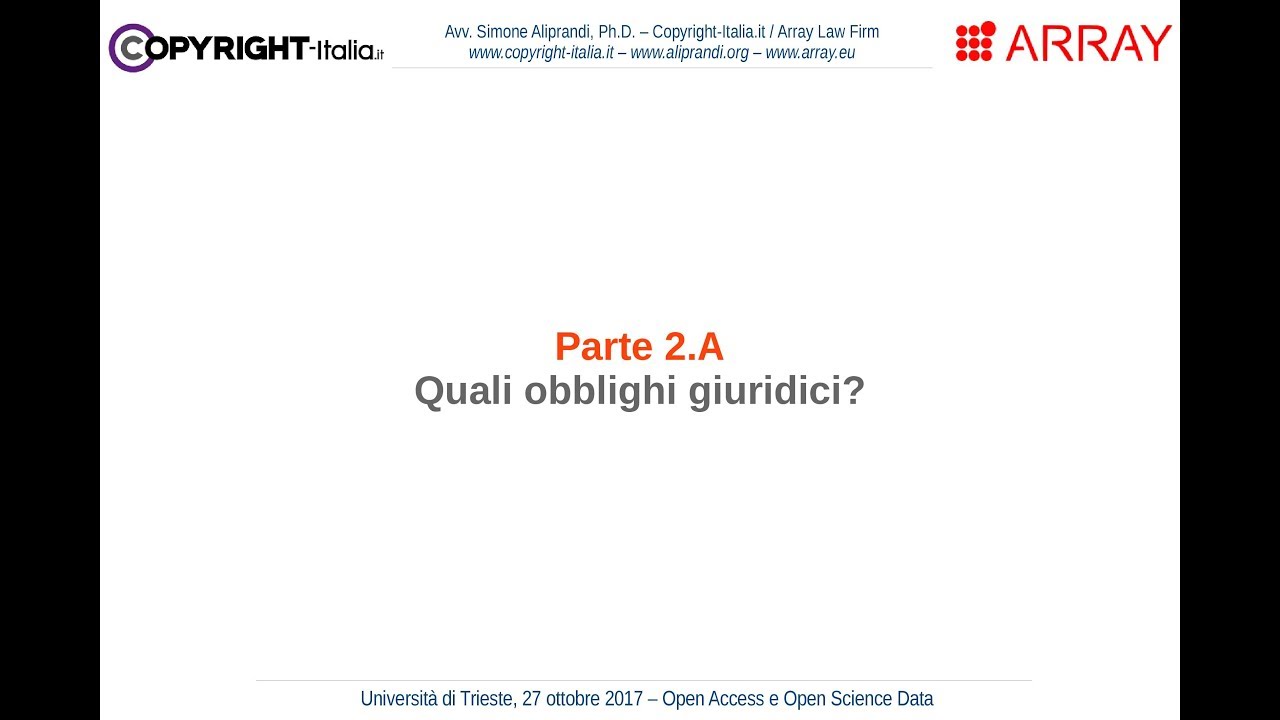 Parte 2.A: Quali obblighi giuridici?