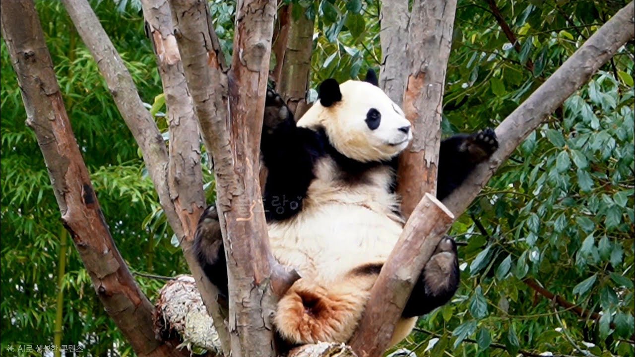 오늘은 나무위에서 다 보여 주는 푸야~!!❤️ | 2월 17일 오전 제1편(푸바오 실시간) Panda Fubao