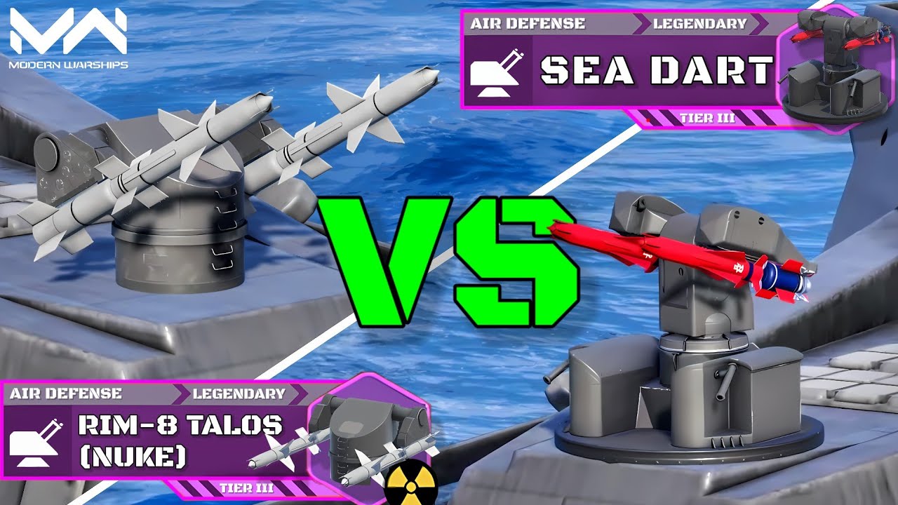Ranked Store Air Defense Comparison! | Rim 8 Talos (Nuke) VS Sea Dart | Modern Warships