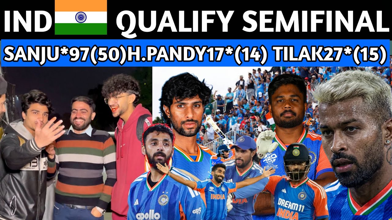 CONGRATULATIONS 🥳 INDIA 🇮🇳 QUALIFY SEMIFINAL  II INDIA BEAT WI SANJU SAMSON 100 PAK REACTION
