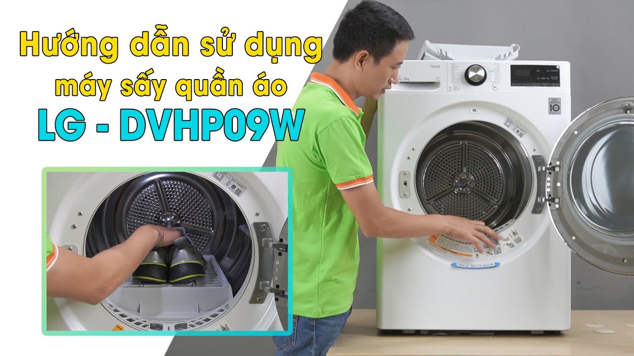 Hướng dẫn sử dụng máy sấy quần áo LG DVHP09W-9kg Heat Pump