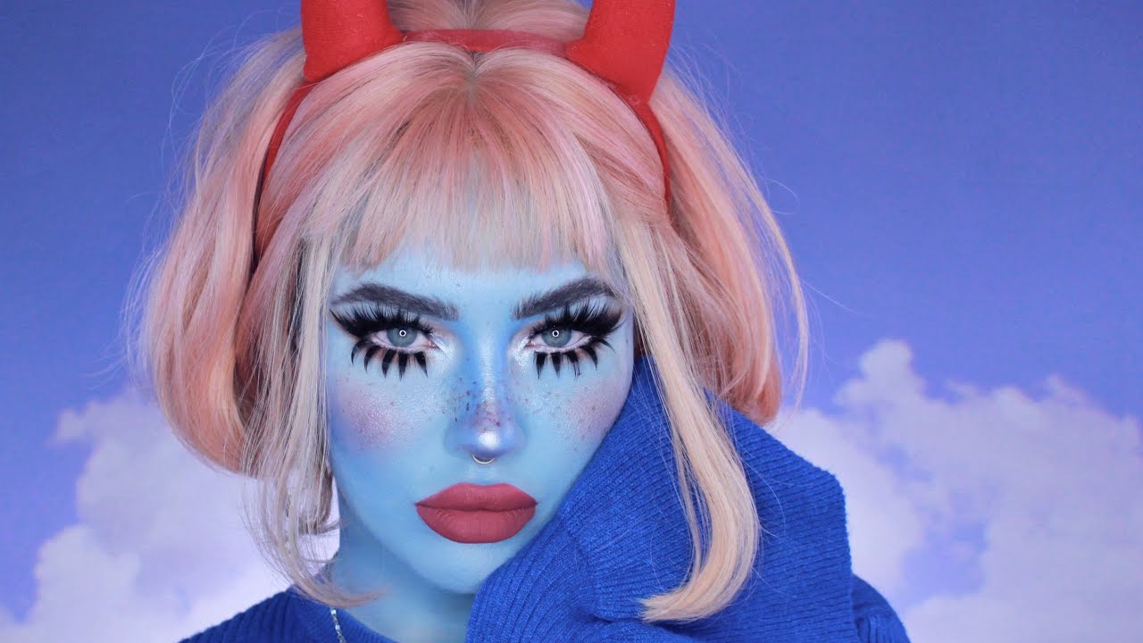 blue again / makeup tutorial