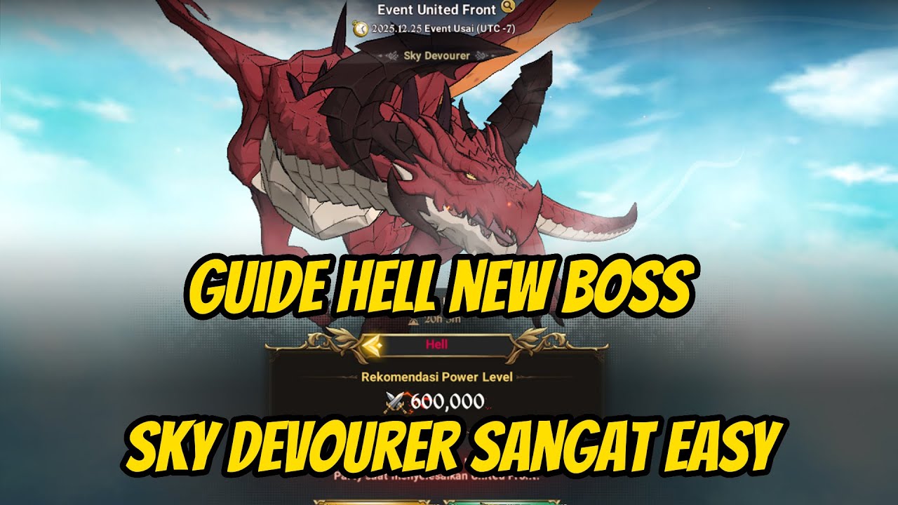 Full Guide Hell New Boss Event Sky Devourer ( Dragon RED ) Easy banget !!!