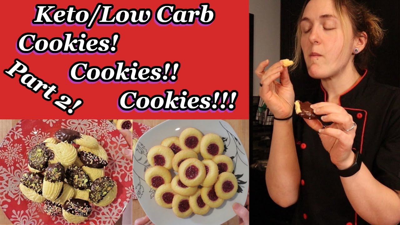 Keto/Low Carb Holiday Cookie Recipes Pt.2- No Almond Flour! Raspberry Thumbprints & Butter Cookies