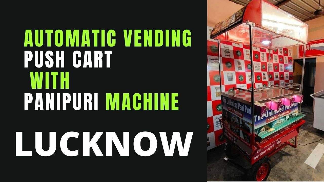 automatic  push cart with panipuri machine| food cart | food cart with automatic panipuri machine