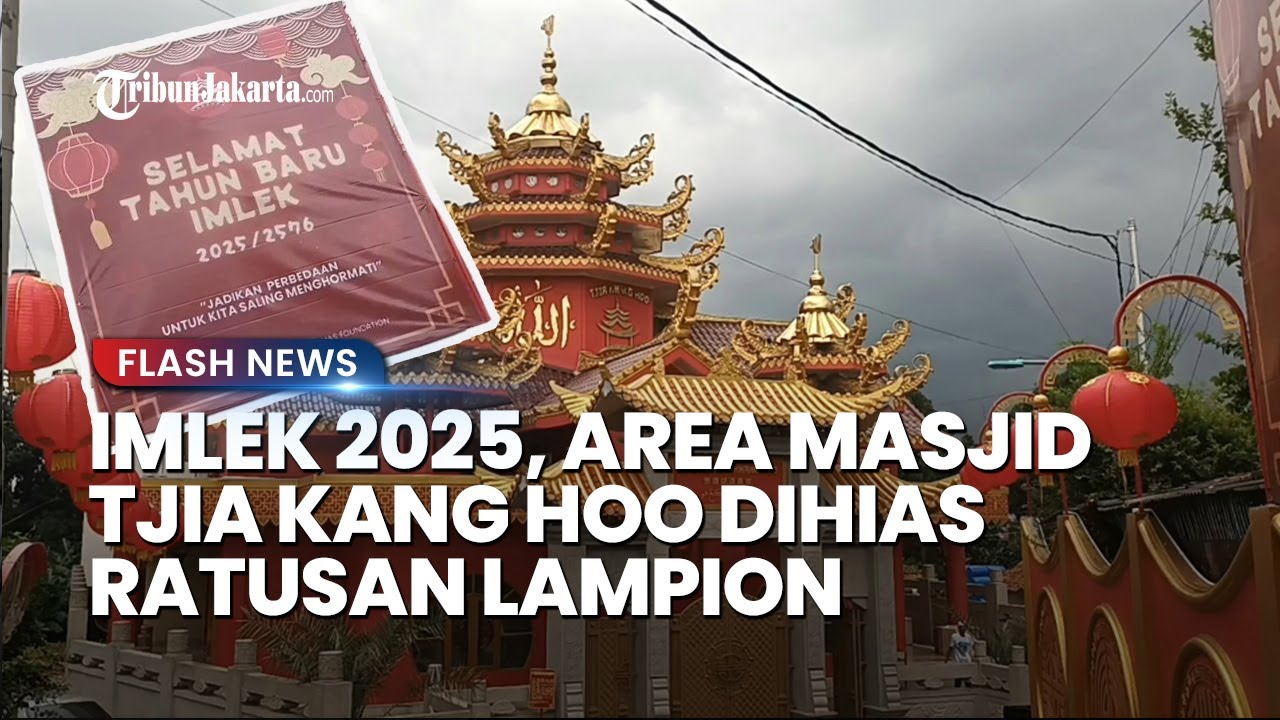 Jaga Budaya Leluhur, Area Masjid Tjia Kang Hoo Dipasangi 100 Lampion Jelang Imlek