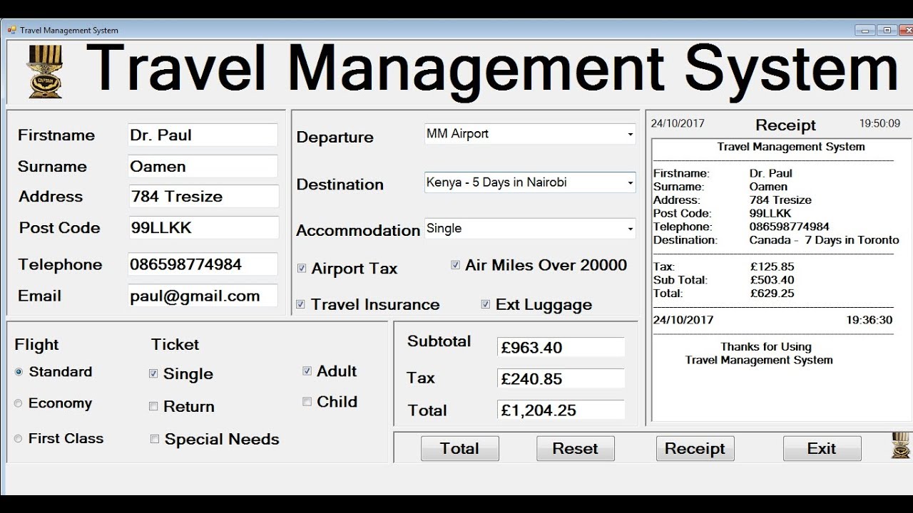 How to Create Travel Management System with Object Oriented Style in Visual Basic.Net-Full Tutorial
