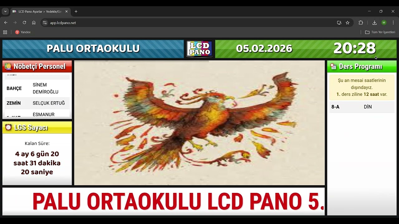 Palu Ortaokulu LCD Pano Tanıtım Videosu ( Web Tabanlı )