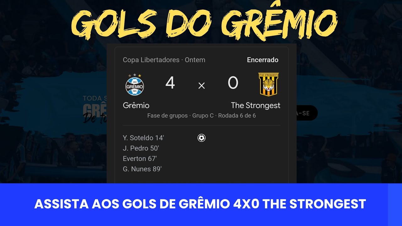 Gols de Gr&ecirc;mio 4x0 The Strongest - Narra&ccedil;&atilde;o Marcelo de Bona ( R&aacute;dio Ga&uacute;cha )