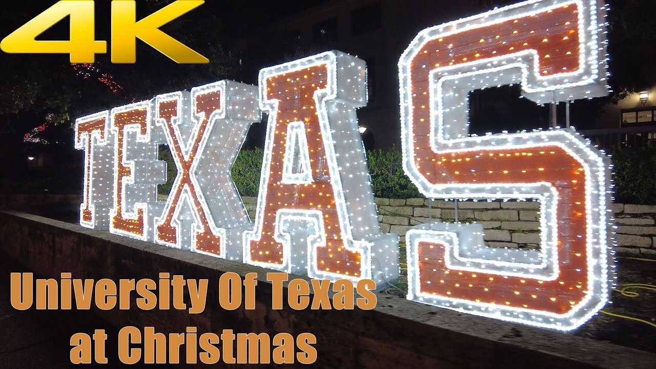 University of Texas Austin at Christmas POV 4k Walking Video