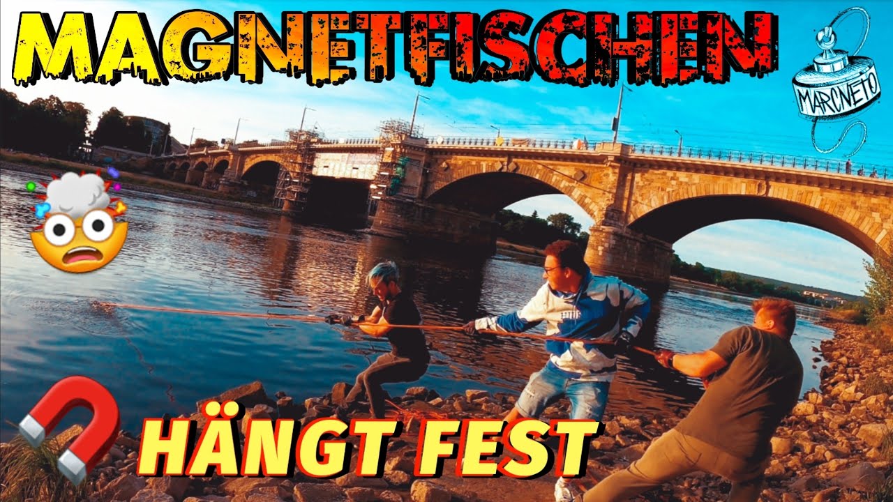 😵‍💫Pech beim Magnetfischen 🧲 Magnet hängt fest | Marcneto bei der Schatzsuche in der Elbe / Magnetar