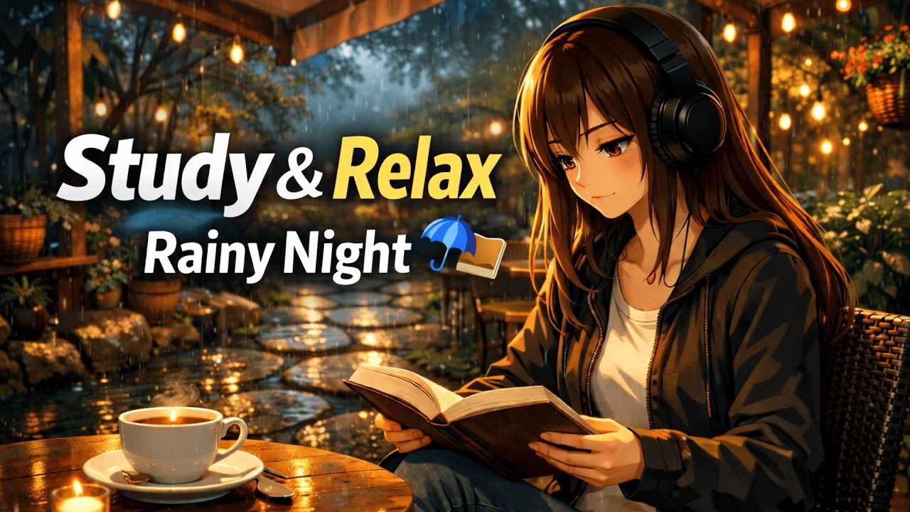 Rainy Night Lofi ☔ Study & Relax Music with Rain Sounds | Deep Focus, Calm Coffee Shop Ambience