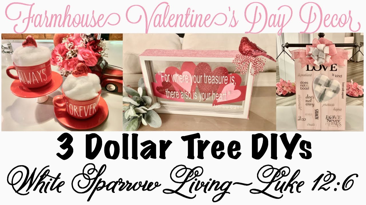 ❤️ 3 DOLLAR TREE DIY FARMHOUSE VALENTINE’S DAY DECOR PROJECTS ❤️ + CAMEO 3 MINI TUTORIAL
