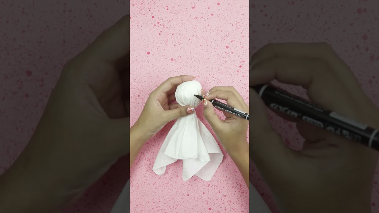 How to make a paper ghost out of tissue | Halloween crafts with paper