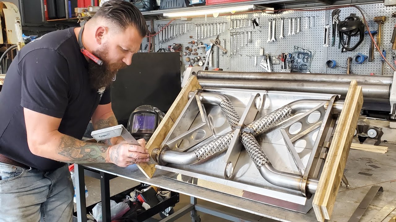custom made muffler for full custom Buick Roadster 49'