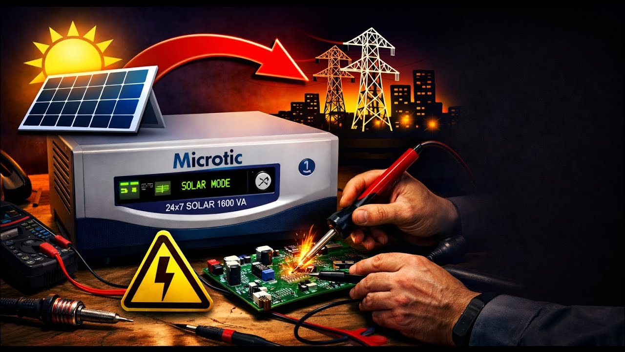 Microtic 24×7 1600VA solar overload problem repair @Uvedgamer @HamidElectricals 