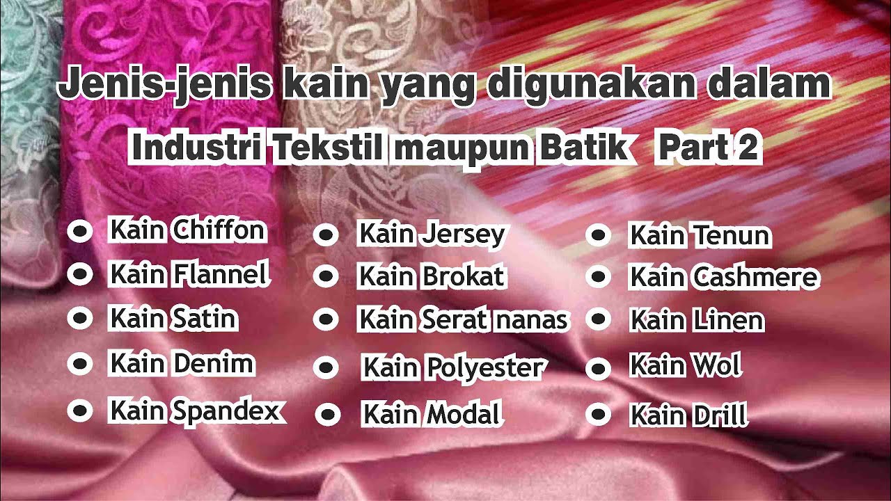 Типы тканей, используемых в текстильной промышленности и производстве батика (часть 2)