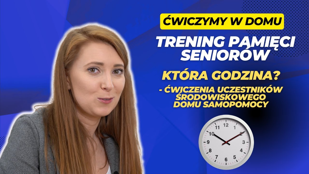 Trening pamięci seniorów w domu, godziny na zegarze